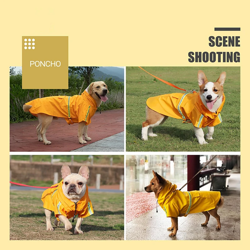 Towable Dog Raincoat Small Dogs Large Dogs Universal Foot Wraps with Risers Summer Pet Clothes