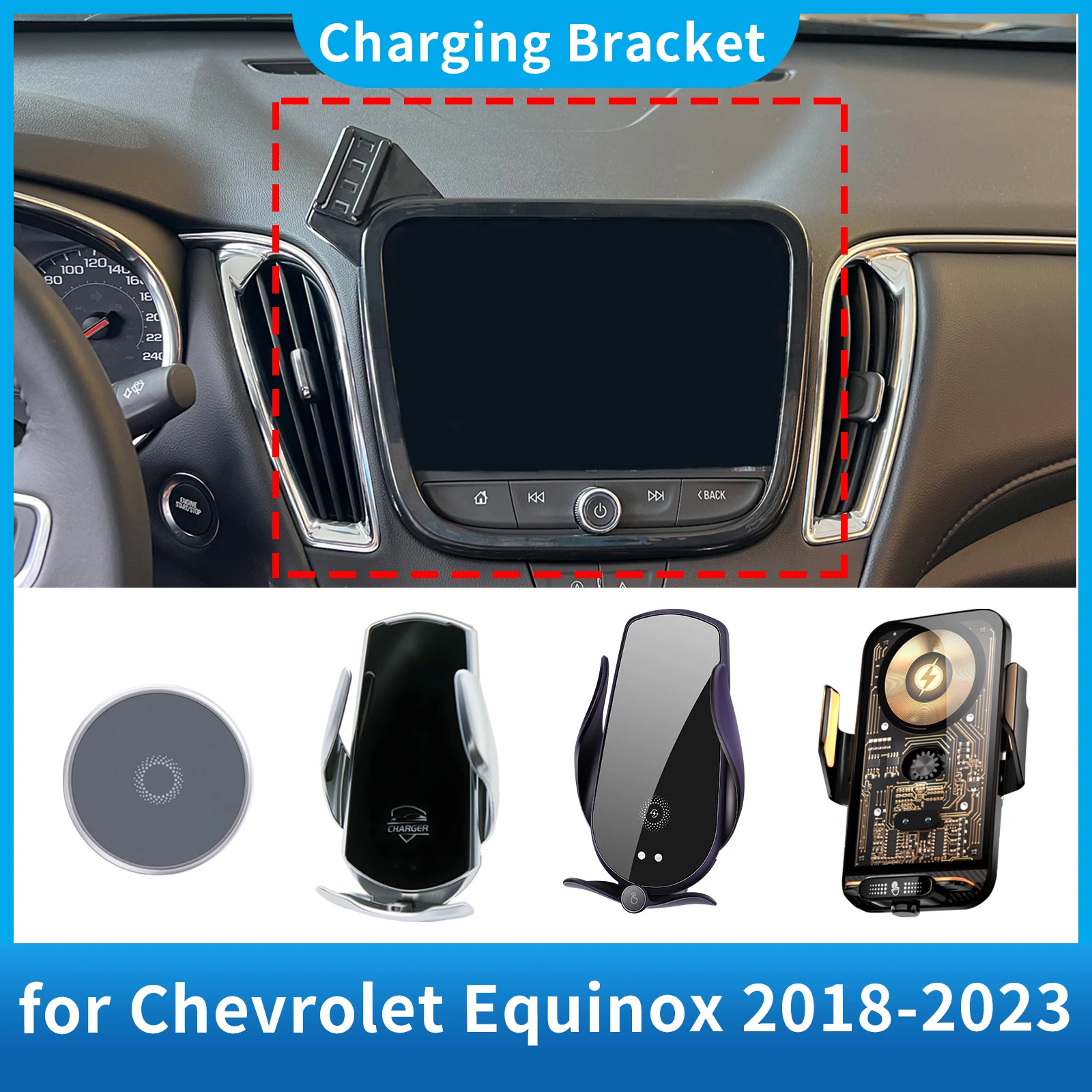 

Car Phone Holder Charging for Chevrolet Equinox 2018-2023 Screen Navigation GPS Bracket Base Accessories Charging