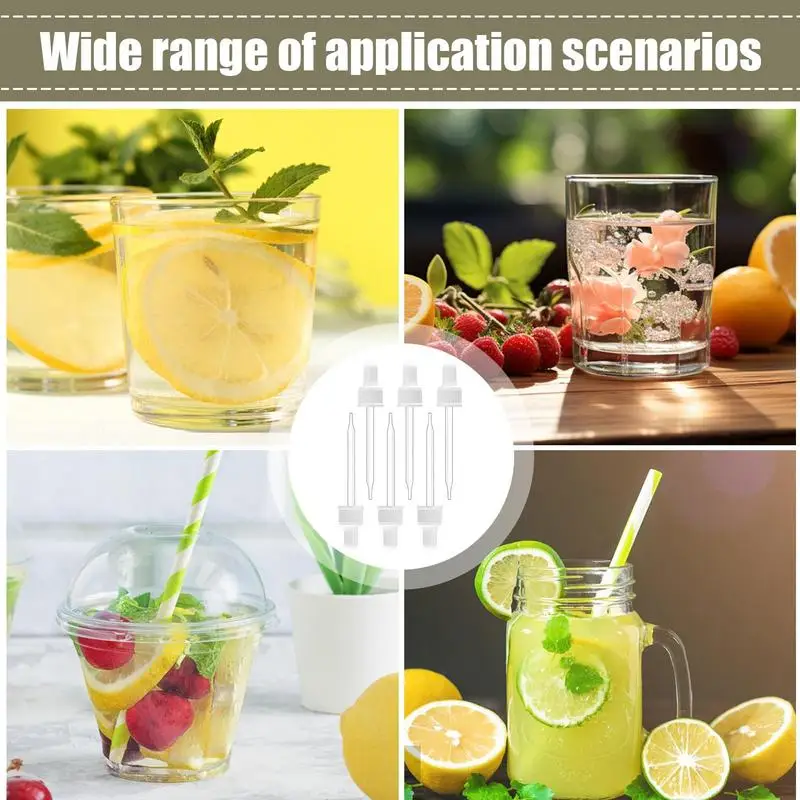 Glass Dropper Pipettes 6PCS Precise Dispensing Glass Bubbly Soda Droppers Sparkling Water Flavor Drops Droppers Bubbly Dropper