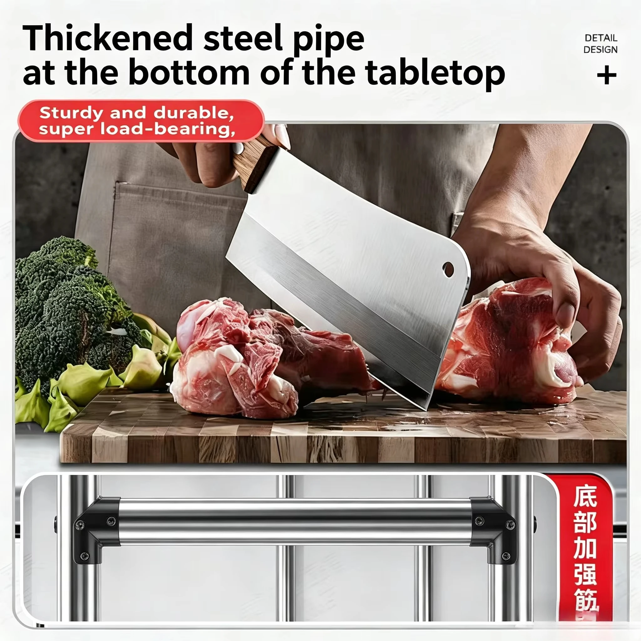 & 304 Stainless Steel Welded K - Commercial Kitchen Prep Table With Storage recension och pris