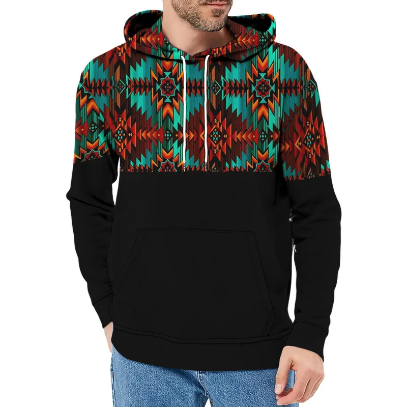 New Aztec Geometric Graphics Hoodies 3D Print Men Women Vintage Streetwear Hoody Sweatshirts Pullover Y2k Tracksuit Man Clothing