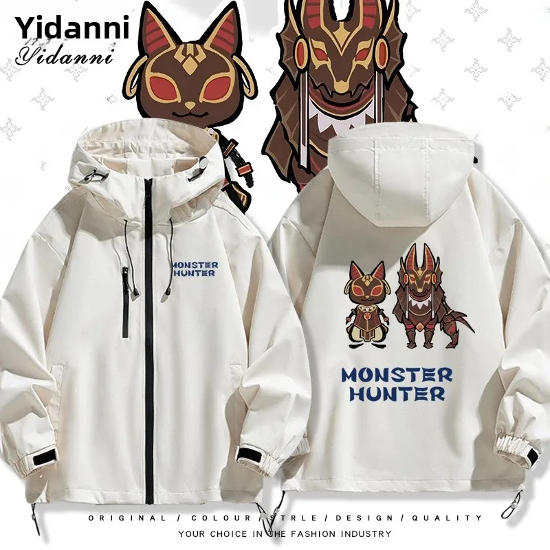 

Monster Rise Aelu Collaborative Autumn Winter Jaet ex Hooded Coat Casual Thiened Polyester Zipper Closure