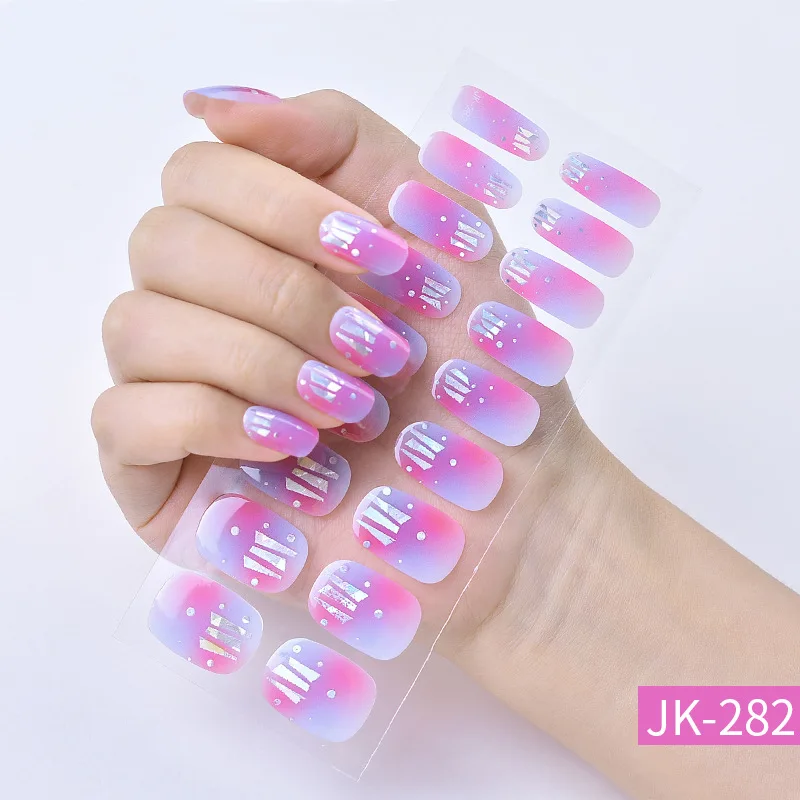 Autocollants Adhésifs pour Ongles, Semi-Durci, Makaron, Décalcomanies pour Manucure, Lampe UV LED, Gel, Nail Art, Décorations