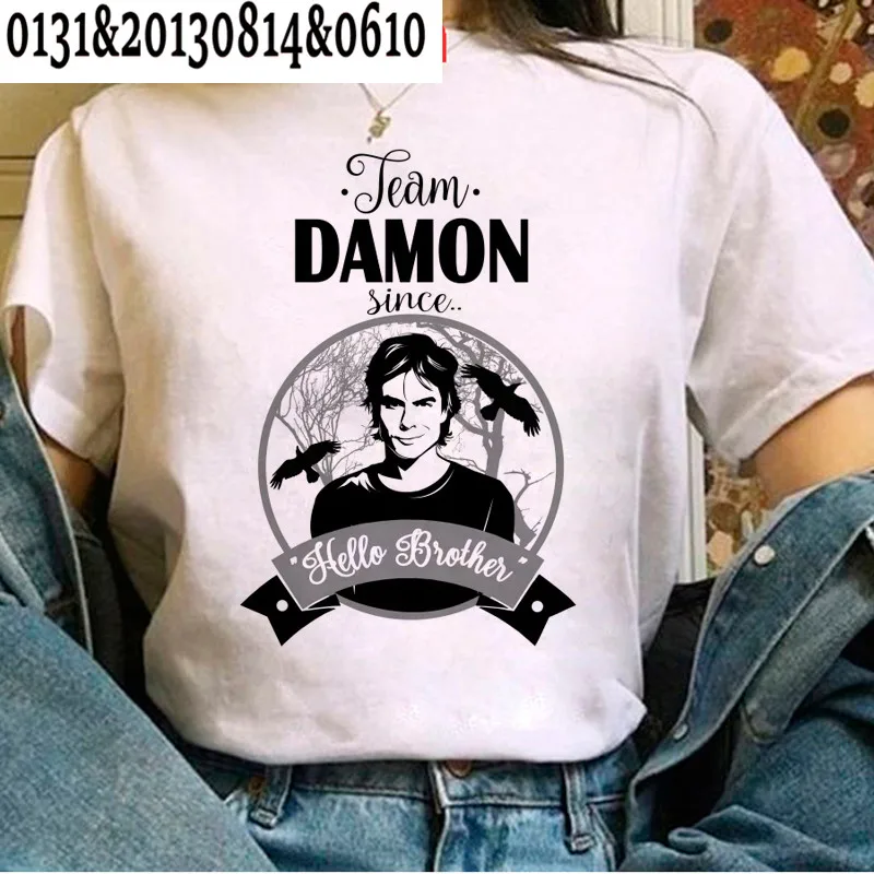 O vampiro diários t camisa feminina kawaii femme menina filme ulzzang casual camiseta engraçado unisex verão topos camisetas roupas femininas