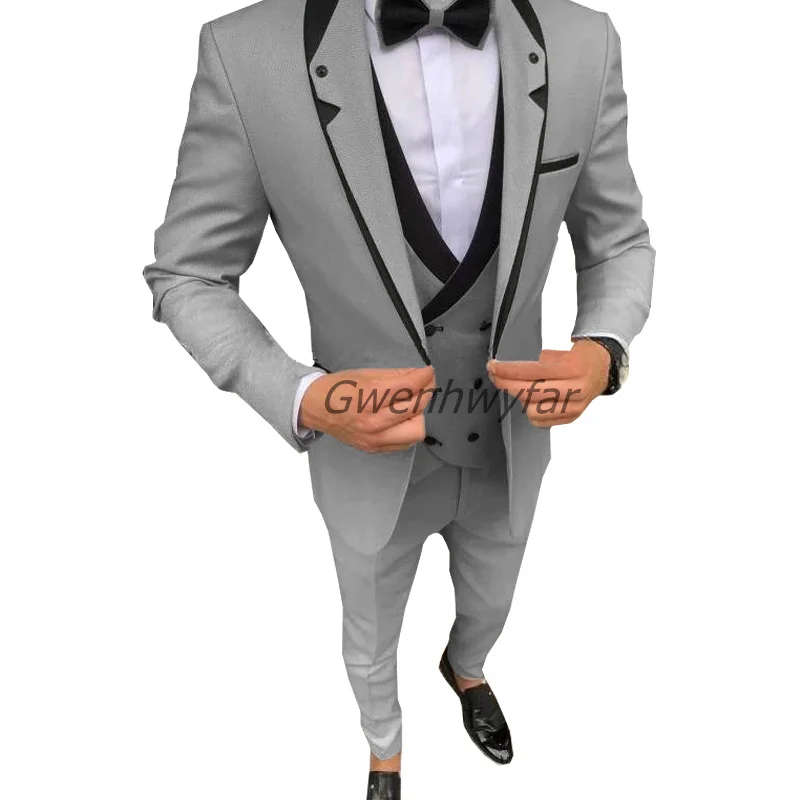 Gwenhwyar 2026 Latest Design Fashion Men Suits For Wedding Groom Tuxedo Slim Fit Terno Masculino Prom Party Best Men 3 Pieces