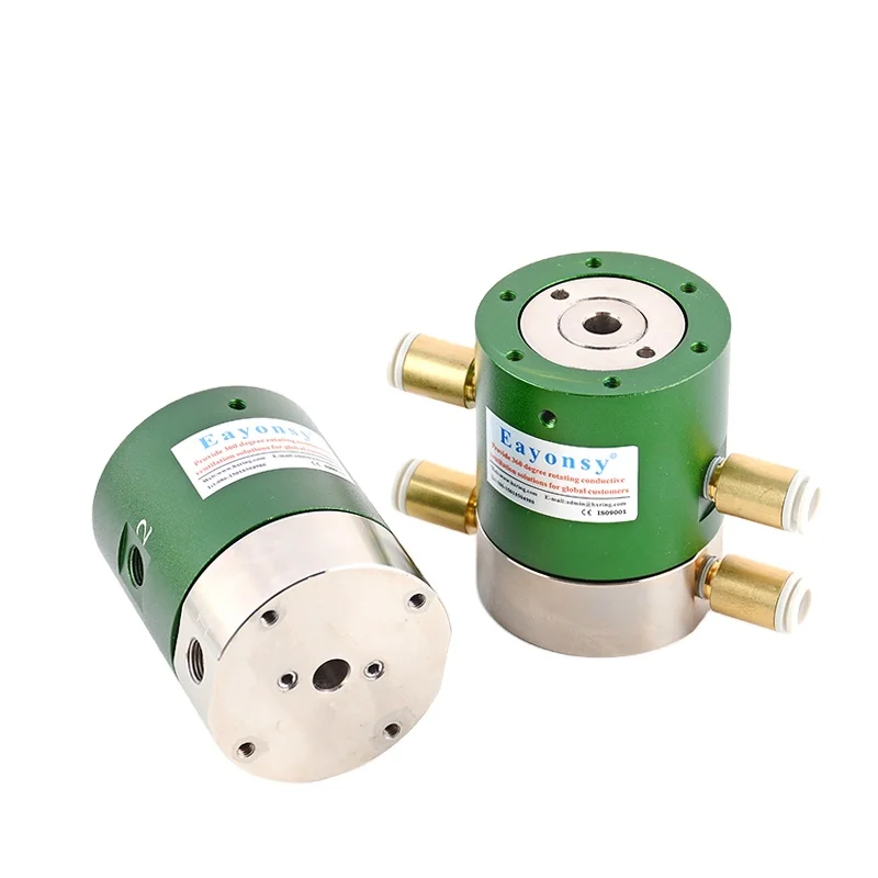 

2 in 2 Out air slip Ring Through Hole 8mm OD 56mm G1/8" Thread Connection air Rotary Connection Joint 360 Degree Rotary Joint