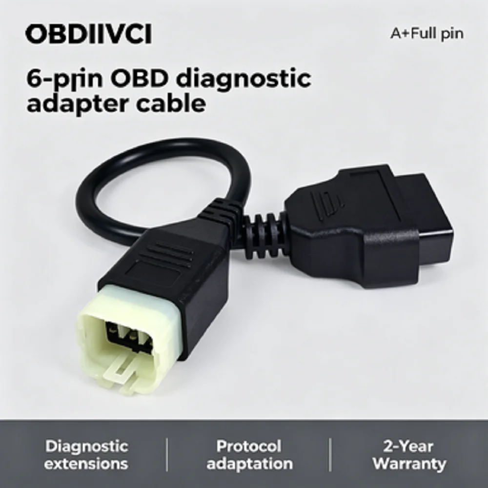 Cable de diagnóstico OBD2 de 6 pines a 16 pines para motocicleta Royal Enfield EURO 4 Interceptor 650 GT 650 535 Hunter 350