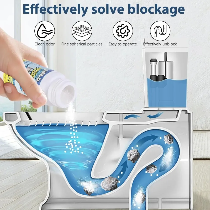 110g Powerful Sink Drain Cleaners Portable Powder Cleaning Tool Super Clog Remover Powder Agent for Kitchen Toilet Pipe Dredging view 5