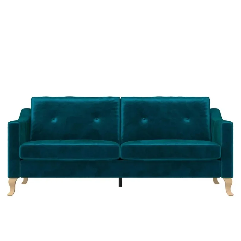 Tess Sofa with Soft Pocket Coil Cushions, Small Space Living Room Furniture, Green Velvet