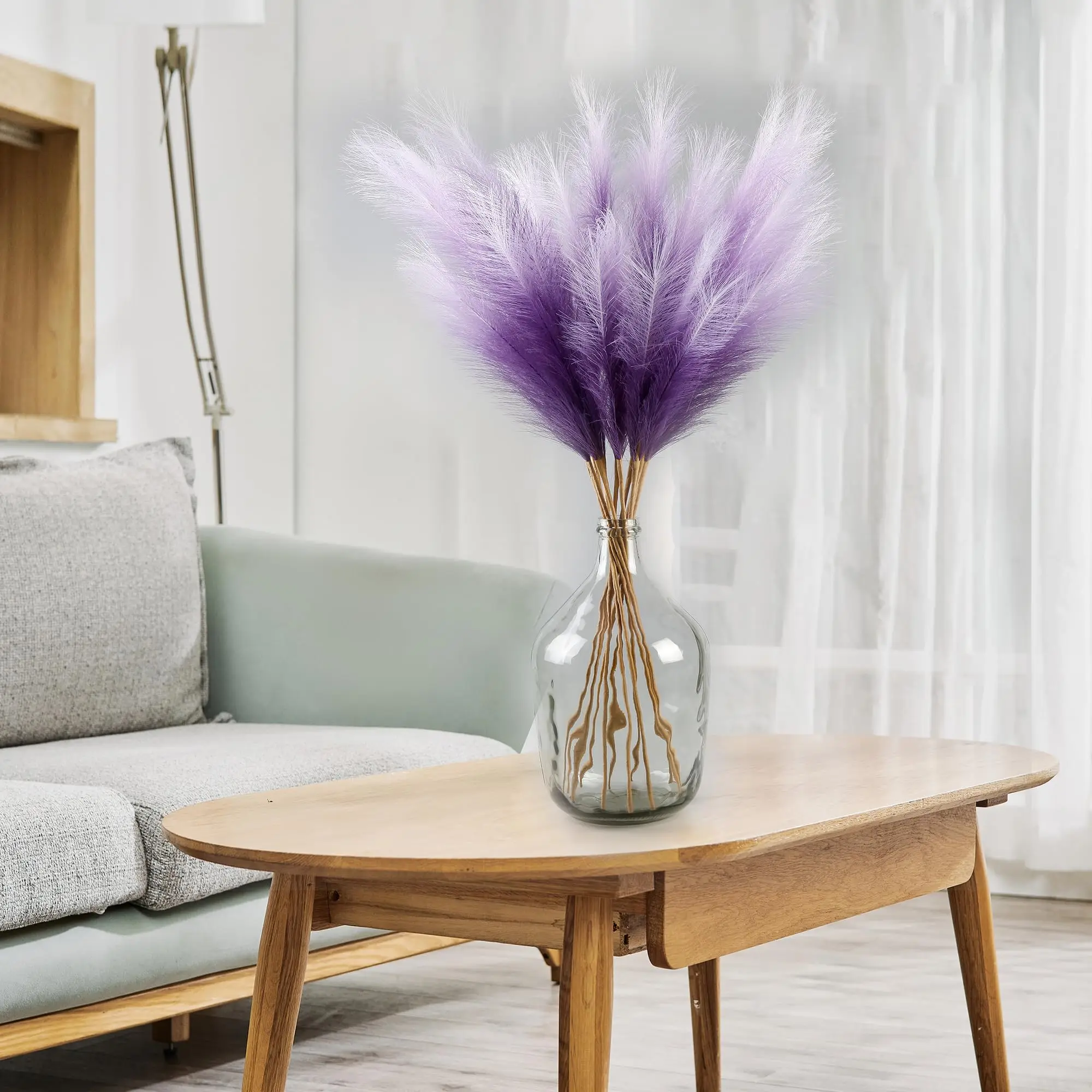 10/30PCS Künstliche Boho Blume Faux Pampas Gras Gefälschte Flauschige Schilf Hochzeit Blume Anordnung Dekoration Home Room Decor blumen – Detail 5
