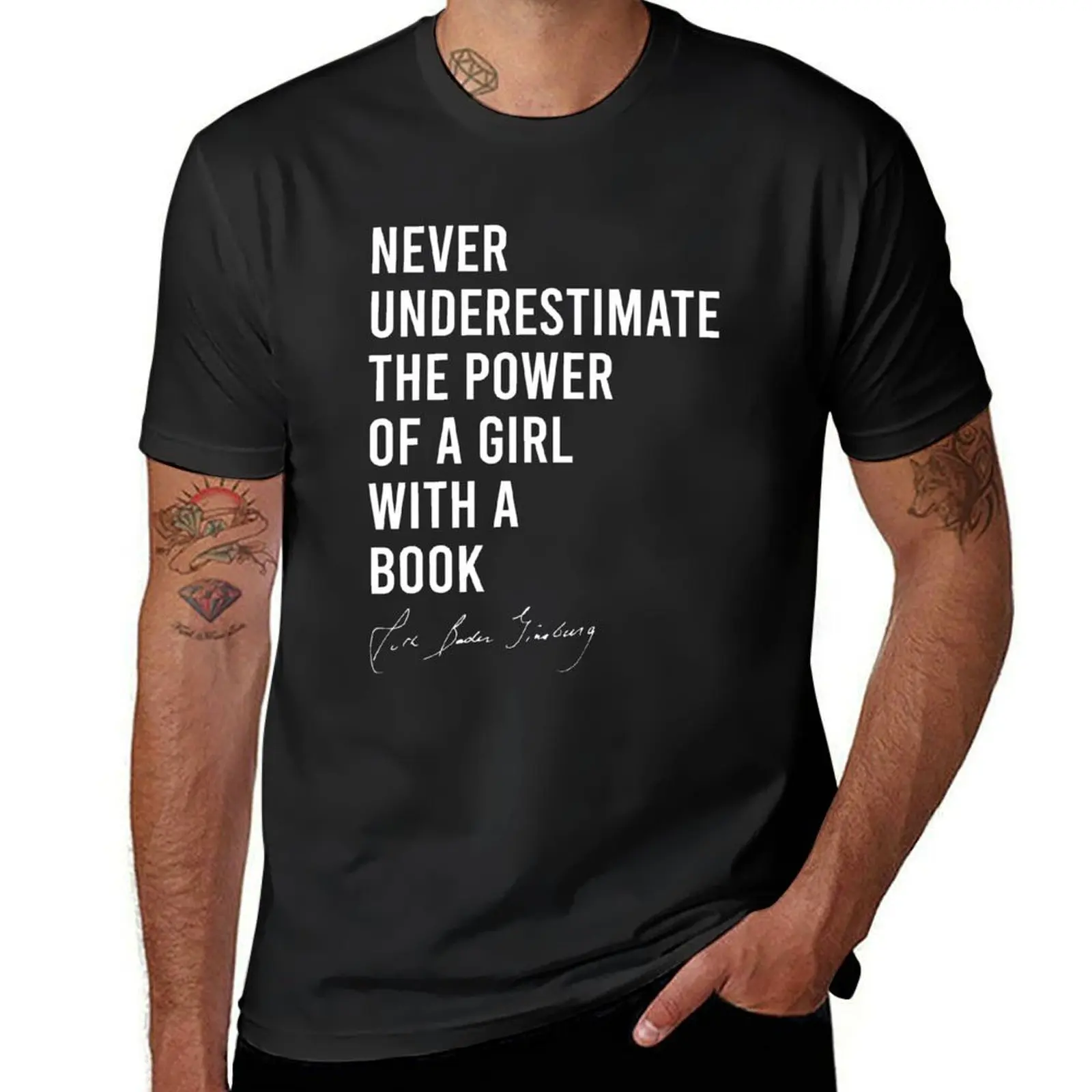 RBG Never Underestimate the Power of a Girl With a Book T-Shirt animal prinfor boys vintage boys whites t shirts for men