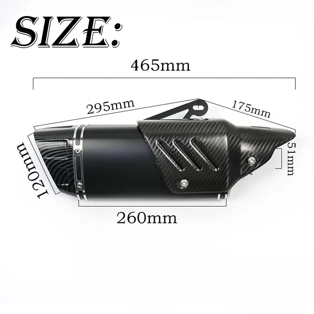 51mm Universal Escape Moto Motorcross Exhaust Motorcycle Pipe Muffler AK For HONDA CBR650F CBR300 Z250 Z400 Z900 Z800 R6