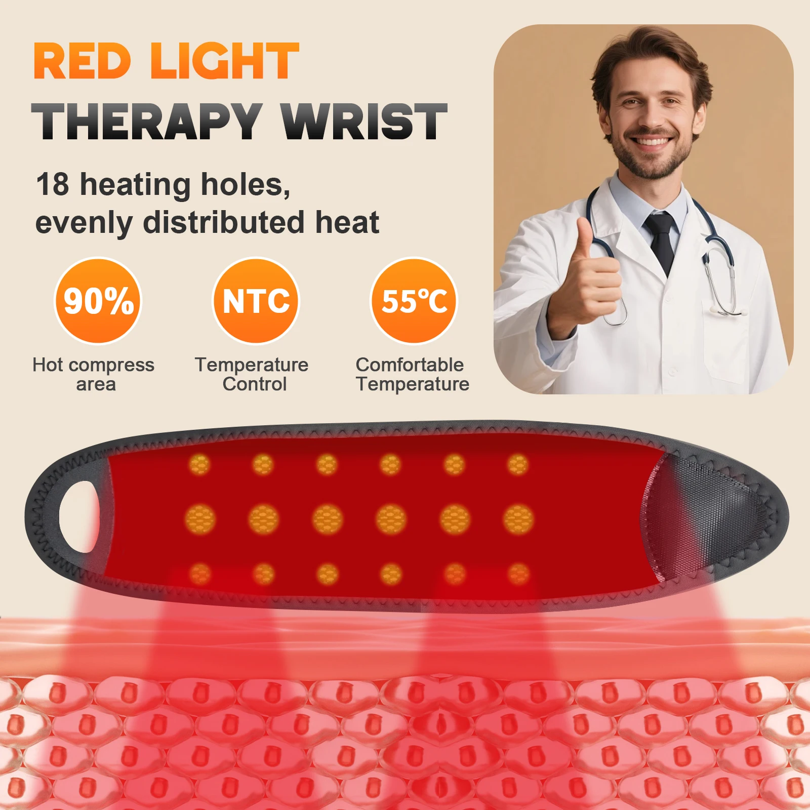 Electric Portable Wrist Massager Hand Massage Deivce Cordless Wrist Brace Vibration Wrist Pad for Carpal Tunnel Hand Wrist Daily Comfort