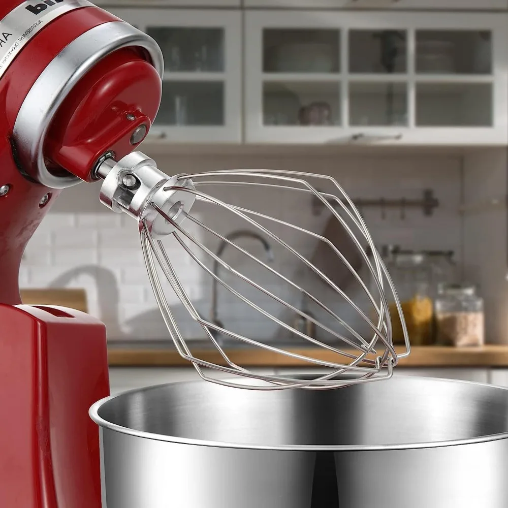 

KN256WW Stainless Steel 6 Wire Whip for 5-6 Quart KitchenAid Bowl-Lift Stand Mixer,Egg Cream Stirrer, Cakes Mayonnaise Whisk