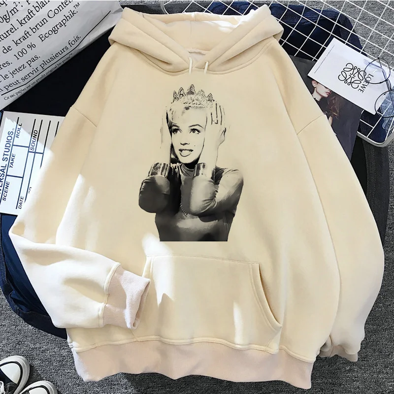 Marilyn Monroe hoodies women 90s graphic long sleeve top Fleece hoddies sweater female Kawaii clothing