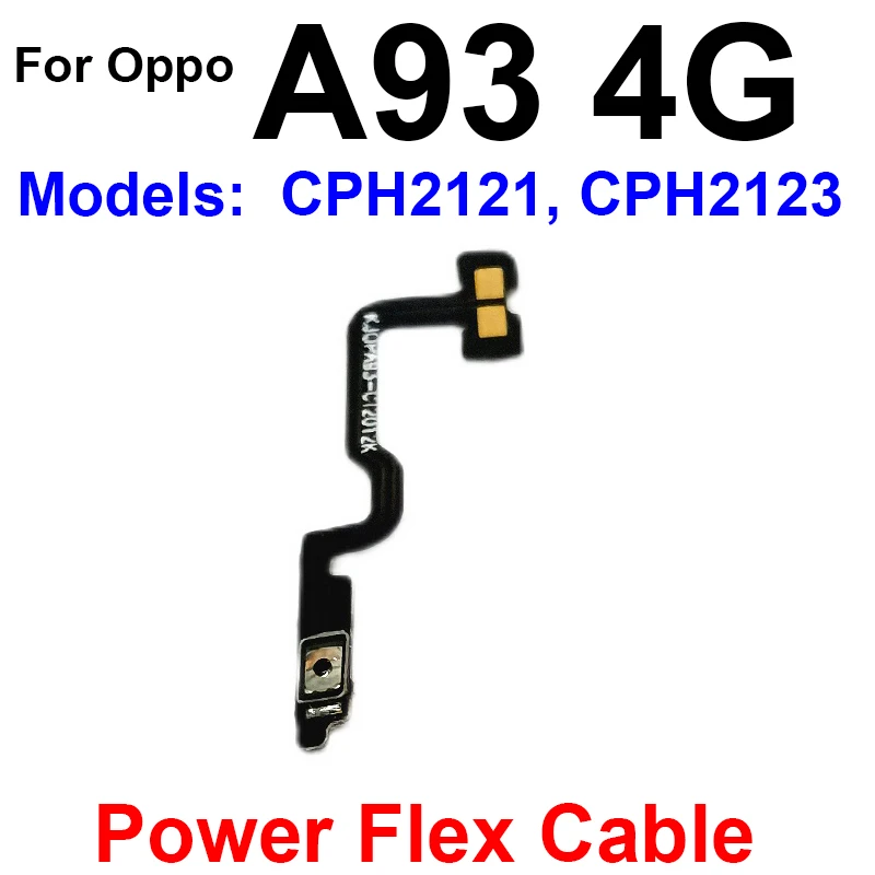 Cable flexible de potencia de volumen para OPPO A5, A9, A31, A33, A91, A92, A93, 2020, 4G, botones de encendido y apagado, Botón lateral Voulme