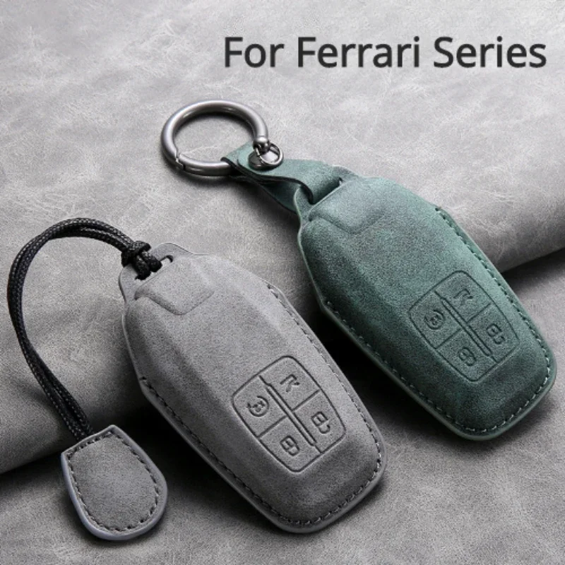 

Car Key Case Cover For Ferrari F430 488 458 F12 Roma 812 F8 Leather Car Key Shell Accessories