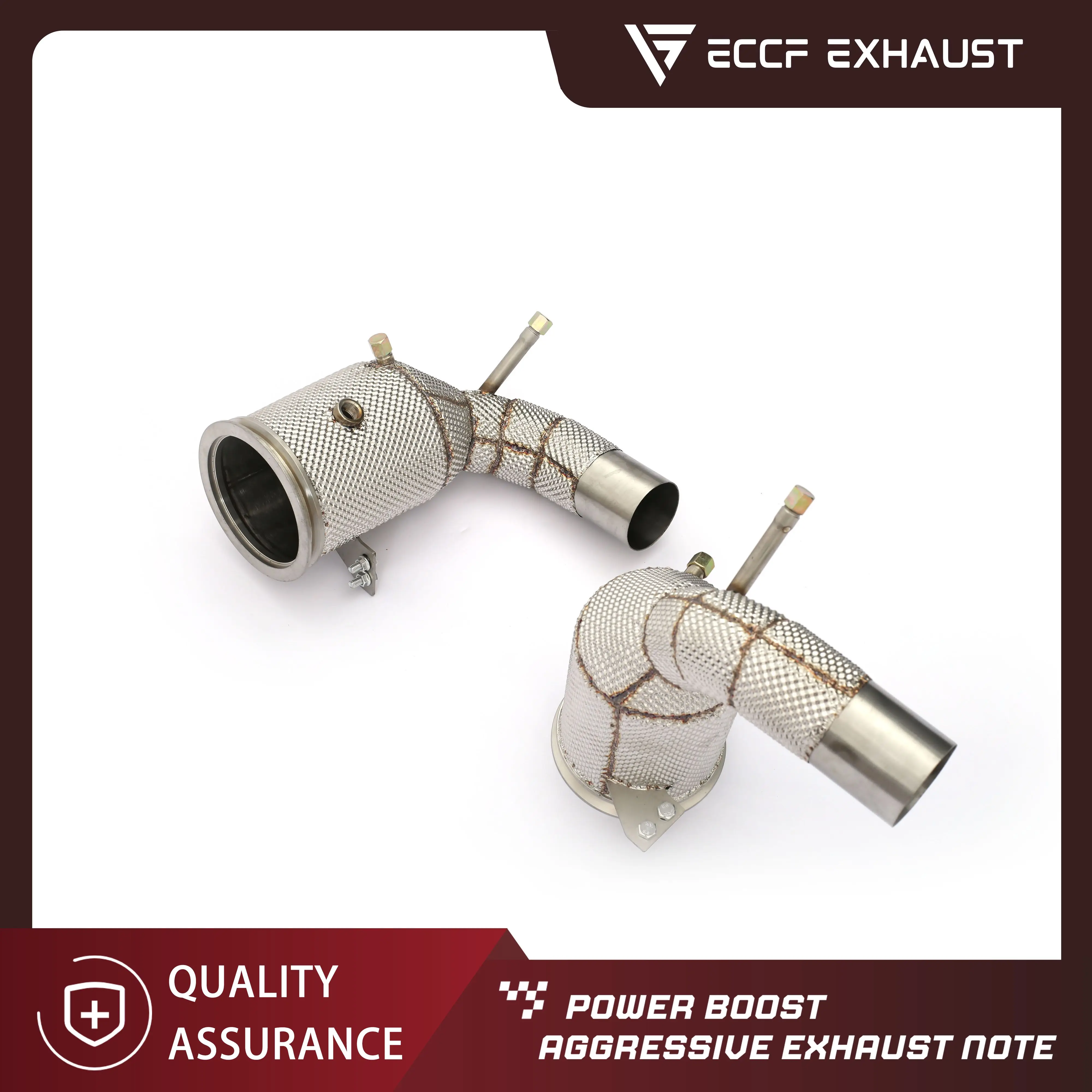 

High Flow Performance ECCF Sport Downpipe WIth OPF For Posche 911 992 992Turbo S With heat shield Easy Installation