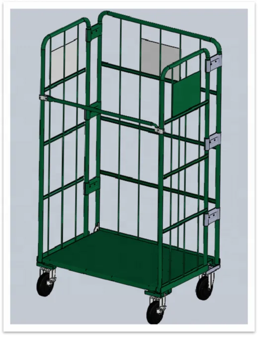 

Steel Transport Table Trolley Heavy Duty Roll Pallet Storage Container Rolling Cart Steel Cage Trolley Cart