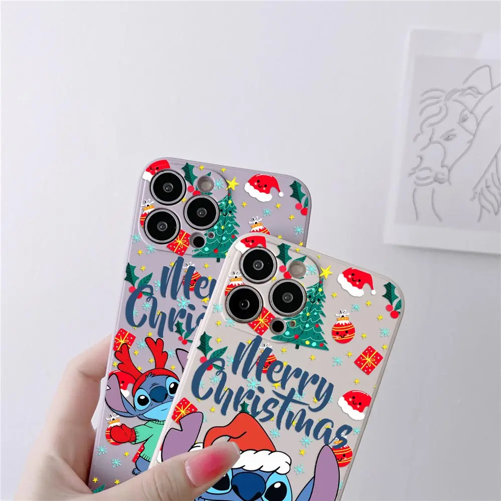 Чехол для телефона для iPhone 17, 16, 15, 14, 13, 12, 11 Pro Max, милые рождественские чехлы Lilo Stitchs для iPhone 17 Air 16 Plus 16E XS, задняя крышка