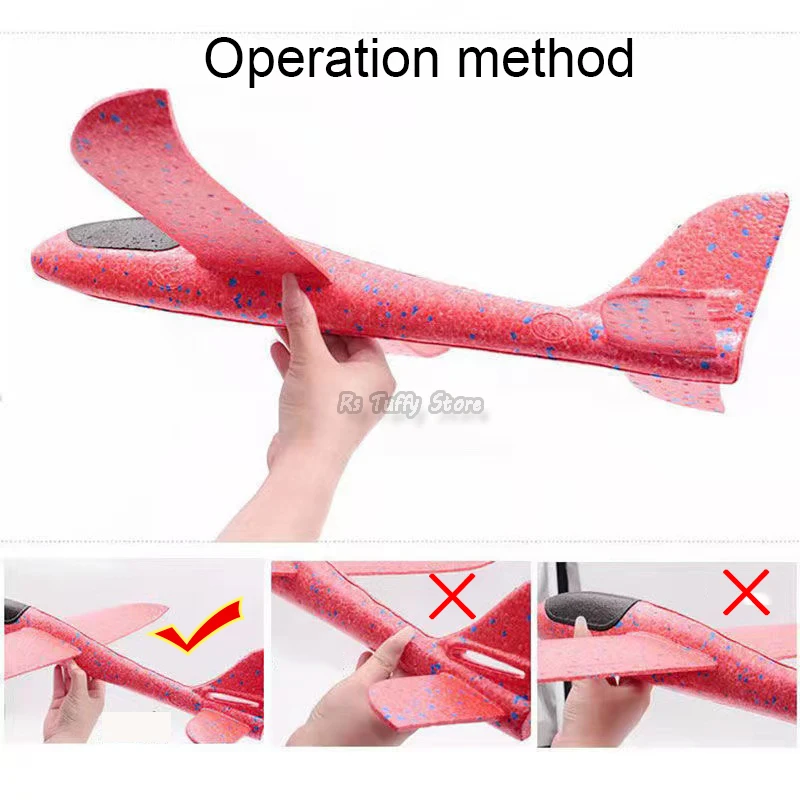 Hand Launch 37cm Flying Throw Airplane Outdoor Sports Toys for Children Glider Aircraft Model Foam Gliding Boys Fun Game Figure