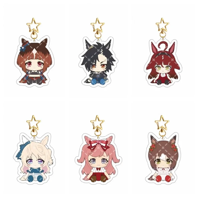Umamusume: Pretty Derby Anime KeyChain ‌Special Week Vodka Men Key Chain for Women Cartoon Kawaii Figure Acrylic Pendant Gift