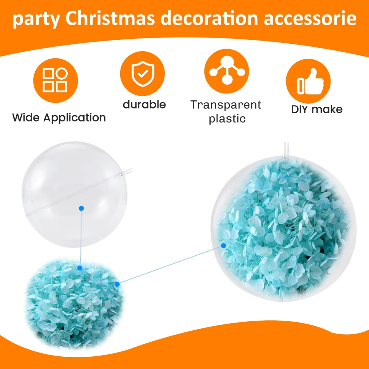 1 قطعة شجرة عيد الميلاد الزفاف زينة معلقة الكرة شفافة مفتوحة البلاستيك واضح زخرفة الاطفال Diy بها بنفسك لوازم الحفلات 20 سنتيمتر GSY