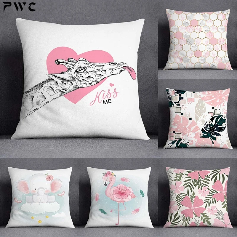 

Girl pink series pattern decorative pillowcase, square pillowcase, home office decoration (45cm * 45cm)