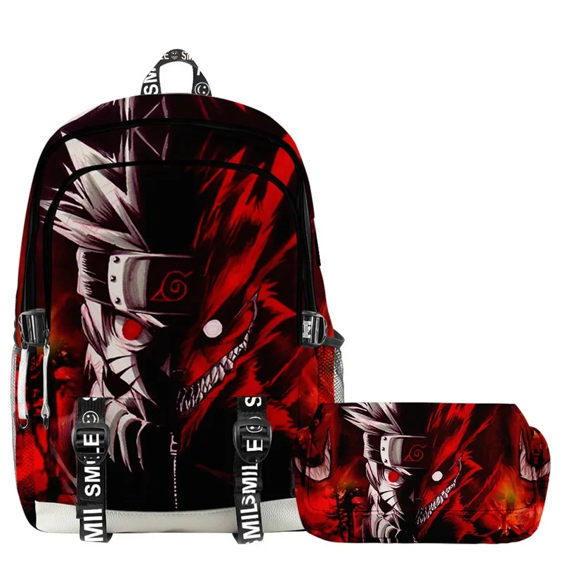 36 styles backpack pencil case Naruto anime children backpack boy girls double-deck backpack set teenager waterproof schoolbag