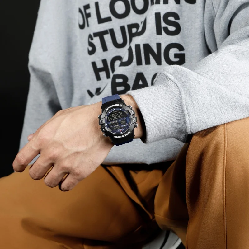 NAVIFORCE 6102 ساعة رقمية للرجال التقويم مقاوم للماء سيليكون موضة الساعات الإلكترونية الرياضية للرجل relojes para hombres