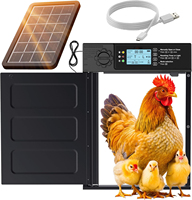 Automatic Chicken Coop Door PRO - Solar Powered with LCD Display - Light Sensor & Timer - Anti-Pinch Function - Wide Opening