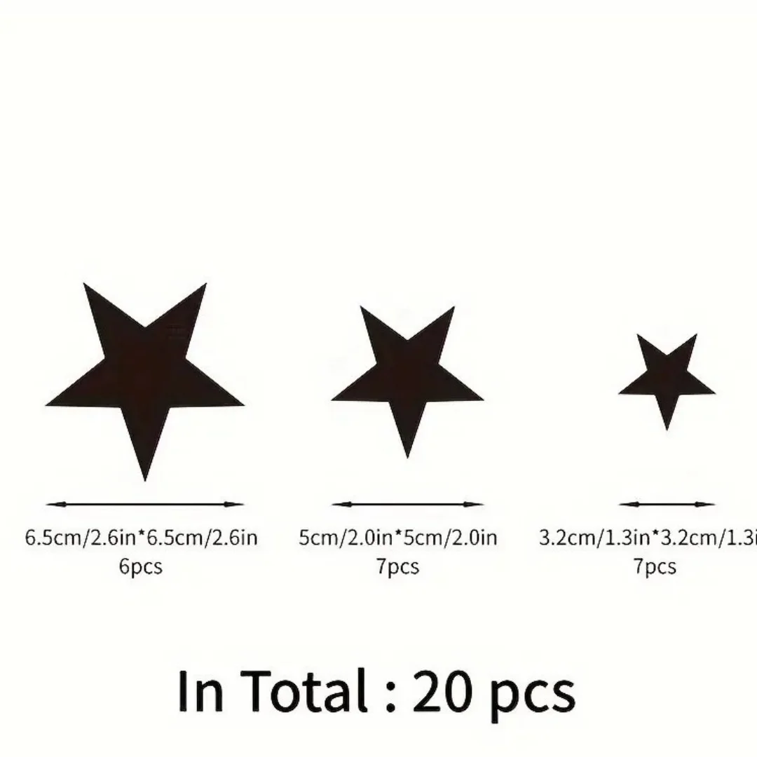 20pcs/1set Star Wall Sticker 3D Acrylic Irregular Mirror Vanity Living Room Decoration Cartoon Wall Stickers for Room Home Decor