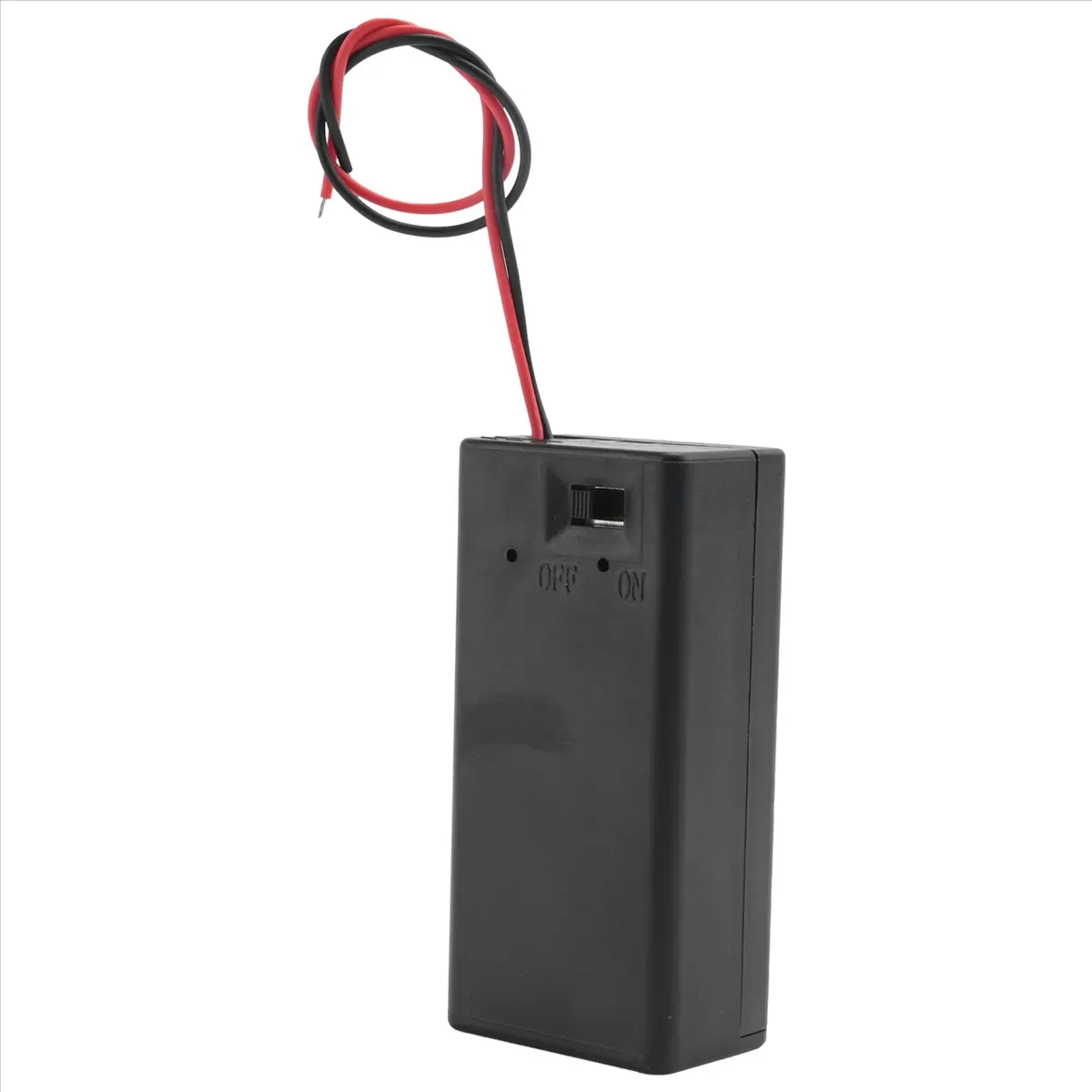 SCLS Black Plastic Storage Pair -9V Batteries Switch Battery Holder Case Box