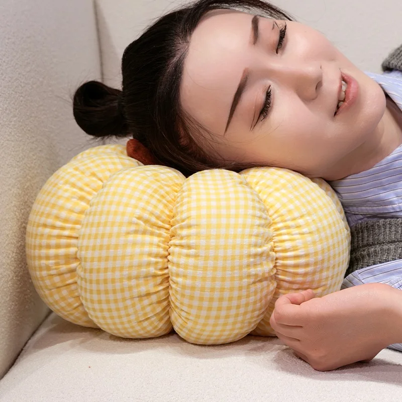 18/25/30CM Baumwolle Karierten Kürbis Plüsch Spielzeug Schöne Kürbis Kissen Schlaf Kissen Halloween Decor Geburtstag geschenk