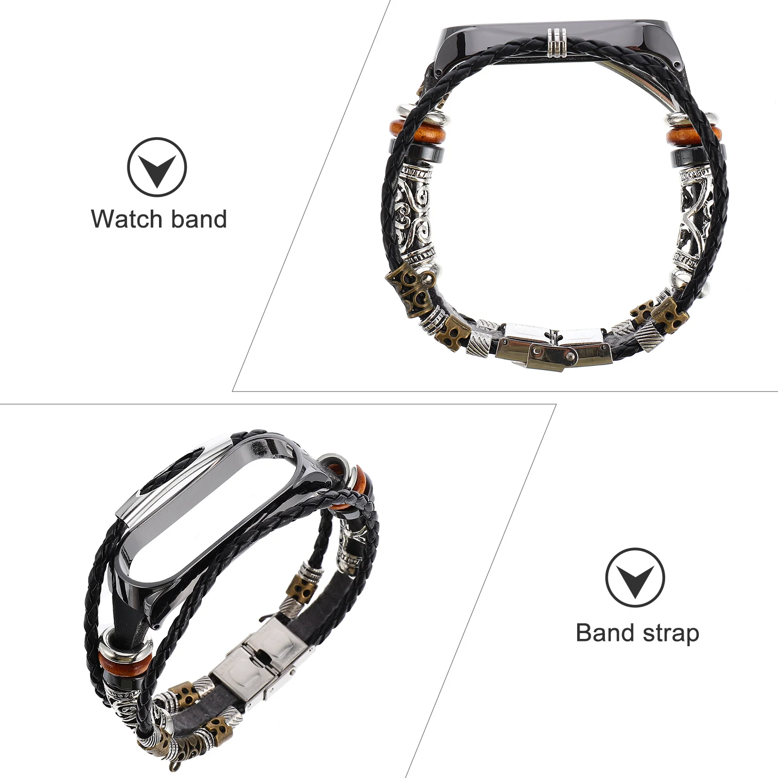 

5 NFC Replacement Watch Band Vintage Wristband DIY Adjustable Strap Support Unique Beads Position Change