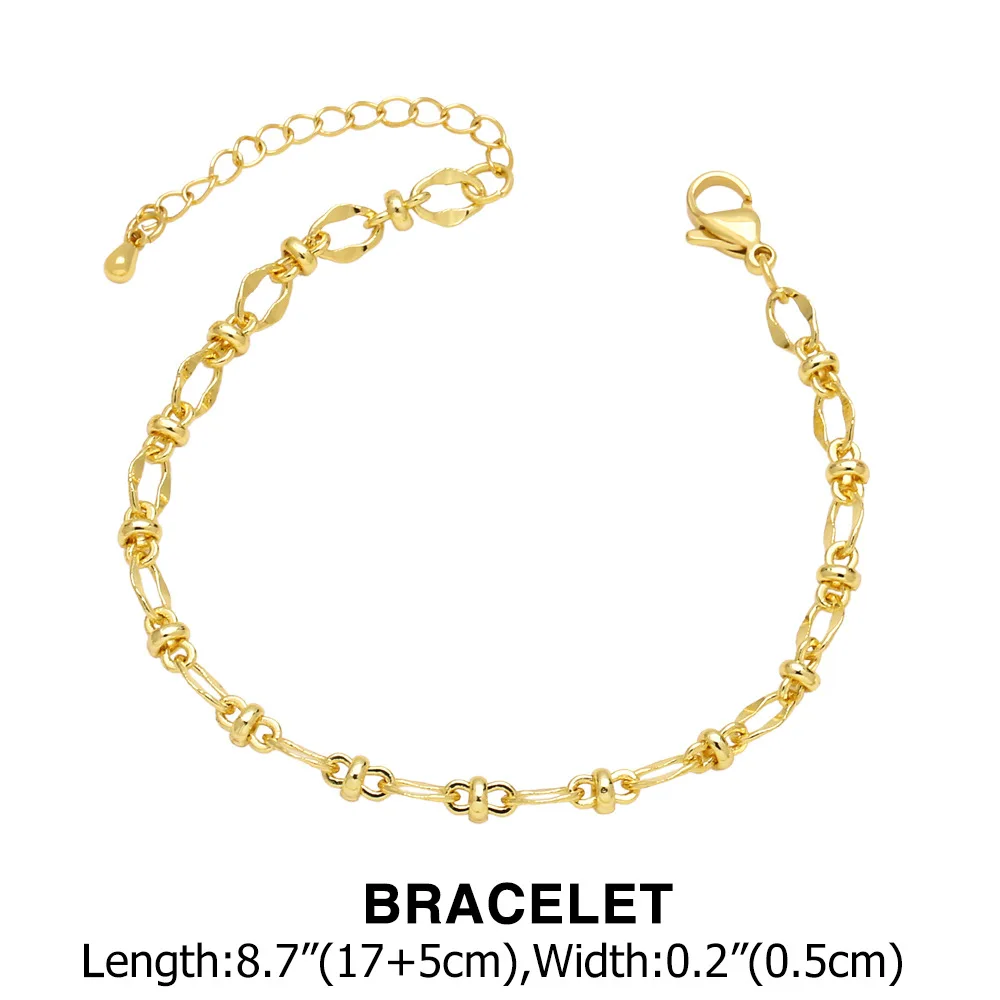 WT-BFN051 Accessories retro gold thick chain necklace bracelet copper plated 18K gold chain Big metal connect handmade necklace