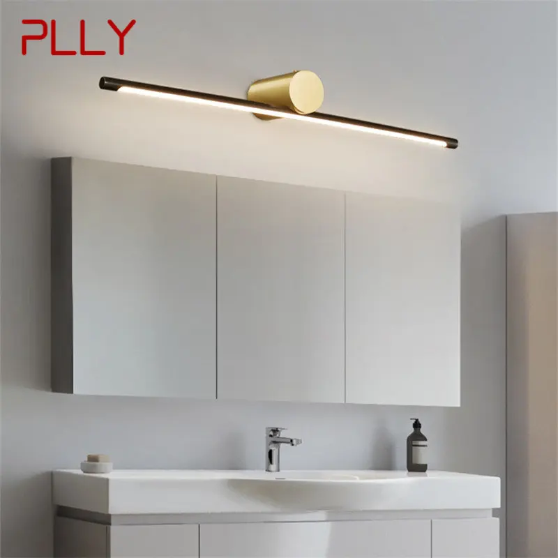 PLLY Contemporary Brass Vanity Fixture specchio luce anteriore Led 3 colori dispositivo da bagno bagno trucco semplice lampada da parete