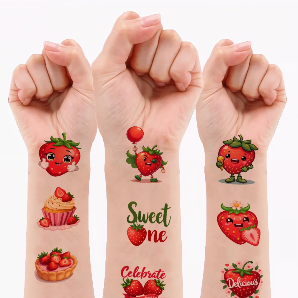 

108 шт., временные татуировки, молоко, водонепроницаемые, долговечные наклейки для тела, кекс, пончик, мультяшный плюшевый мишка для взрослых