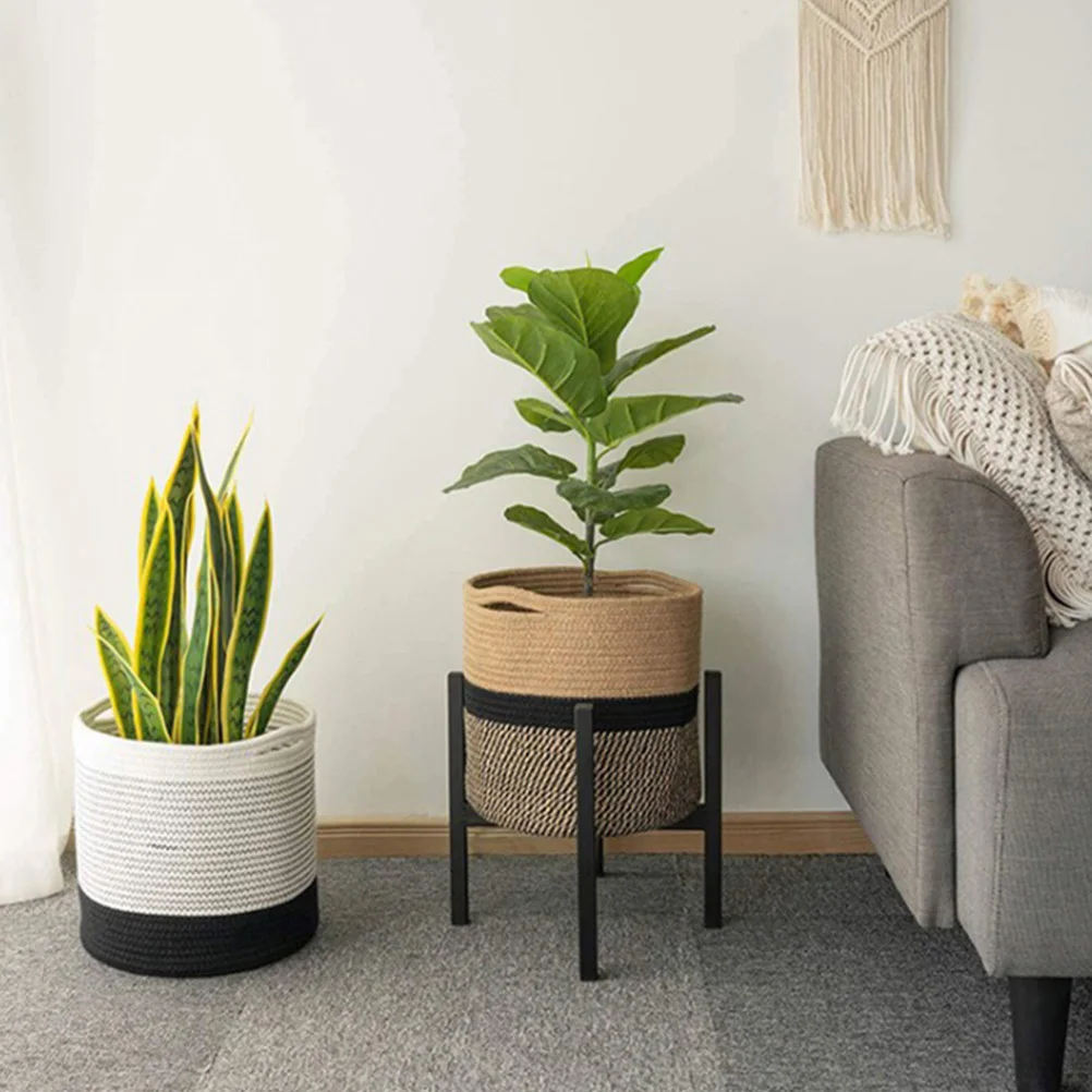 

1 pc Woven Flower Stylish Decorative Storage Container Cotton Rope Sundry Basket Simple Clothes Laundry Organizer Multipurpose