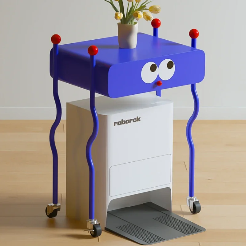 Carbon Steel Sofa Side Table  Wear-Resistant Storage Rack with Wheels Rust-Resistant Storage Chest  Anti-Bump   Bedside Storage