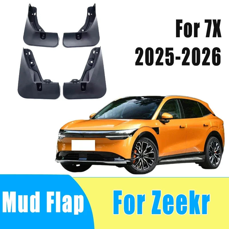 

4pcs Automobiles Tire Mudguard Waterproof Prevent Mud Splashing Car Mud Flap Fender Trim Accessories For Zeekr 7X 2025-2026