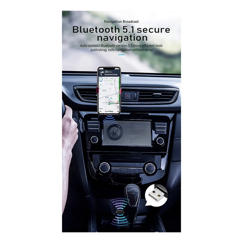 USB Bluetooth 5.1 Adapter Wireless USB Bluetooth Receiver USB Audio Transmitter Car Bluetooth Adapter-AC37