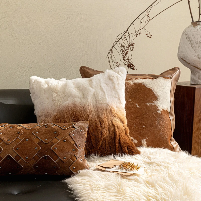 30X50/50X50CM Orange Coffee Throw Pillow Cover Luxury Splicing Stamping Waist Cushion Cover Decor Home Decorative Pillowcase