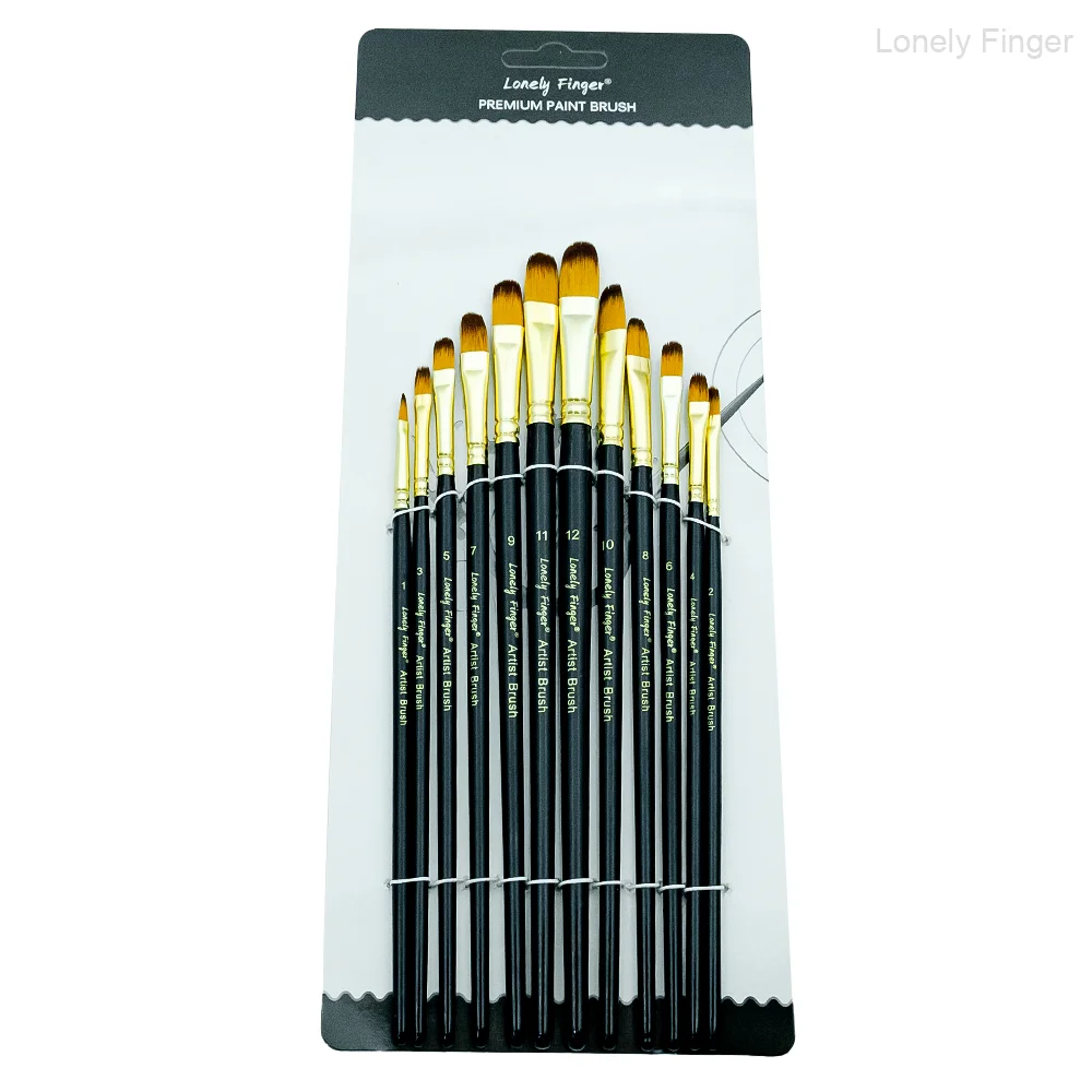 

Watercolor Brushes Professional 12 PCS, Filbert Painting Brush Paintbrush for Watercolors,Acrylics,Oil,Gouache,Ink,Different Siz
