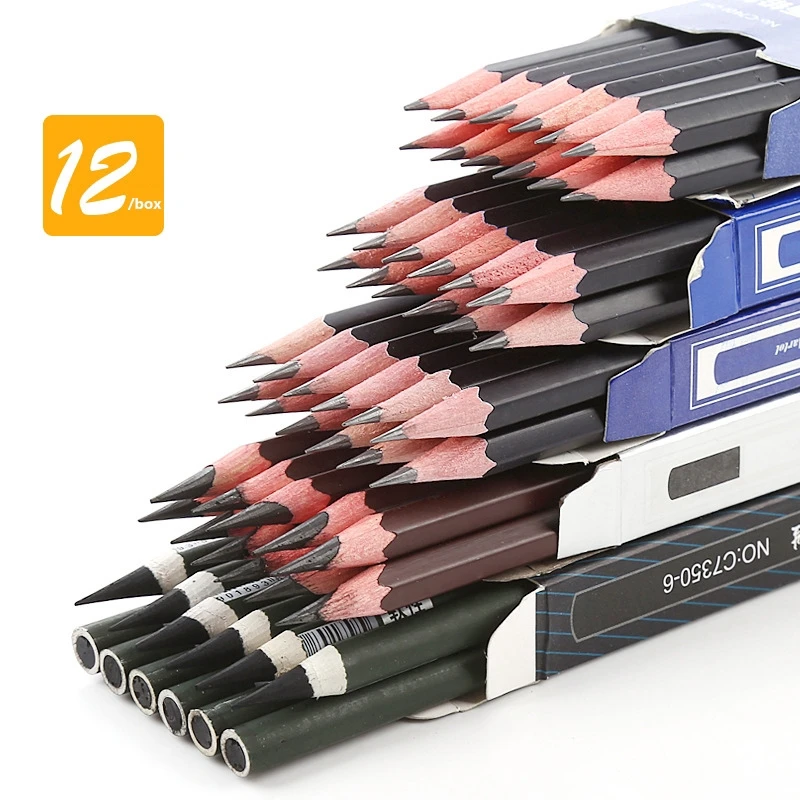 12 PCS/LOT graphite pencil set 6H-14B Professional sketch pencils set Art School supplies Stationery