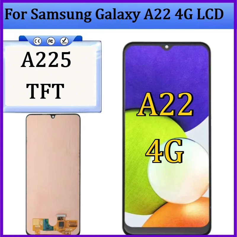 

Новый TFT/OLED дисплей для Samsung Galaxy A22 4G LCD A225F, сенсорный экран с рамкой для Samsung A22 LCD