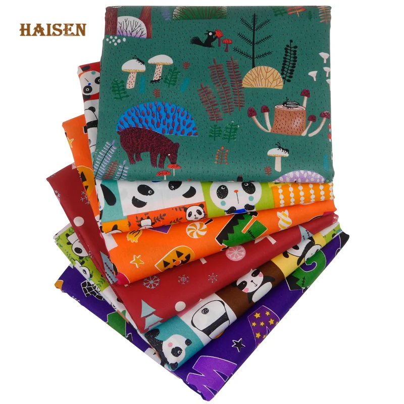 

Printed Twill Cotton Fabric,DIY Sewing Quilting Patchwork Clothes Material For Baby&Child,40x50cm,6pcs,Cute Cartoon Panda Set