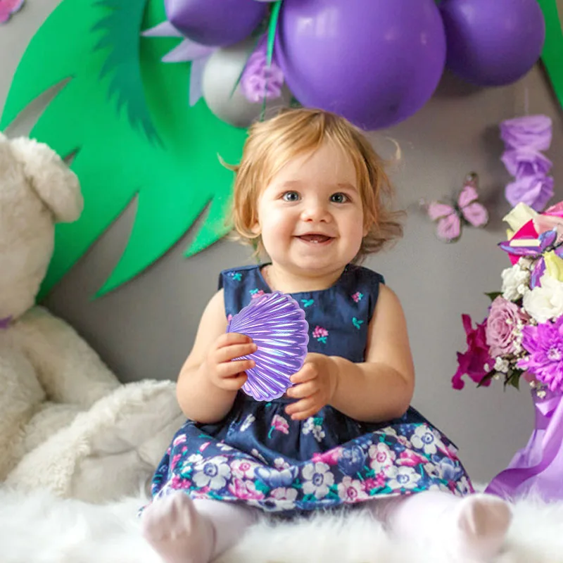 5/10 pçs colorido concha caixas de doces sereia festa de aniversário biscoito presente embalagem caixa de armazenamento de jóias chá de bebê decoração de casamento