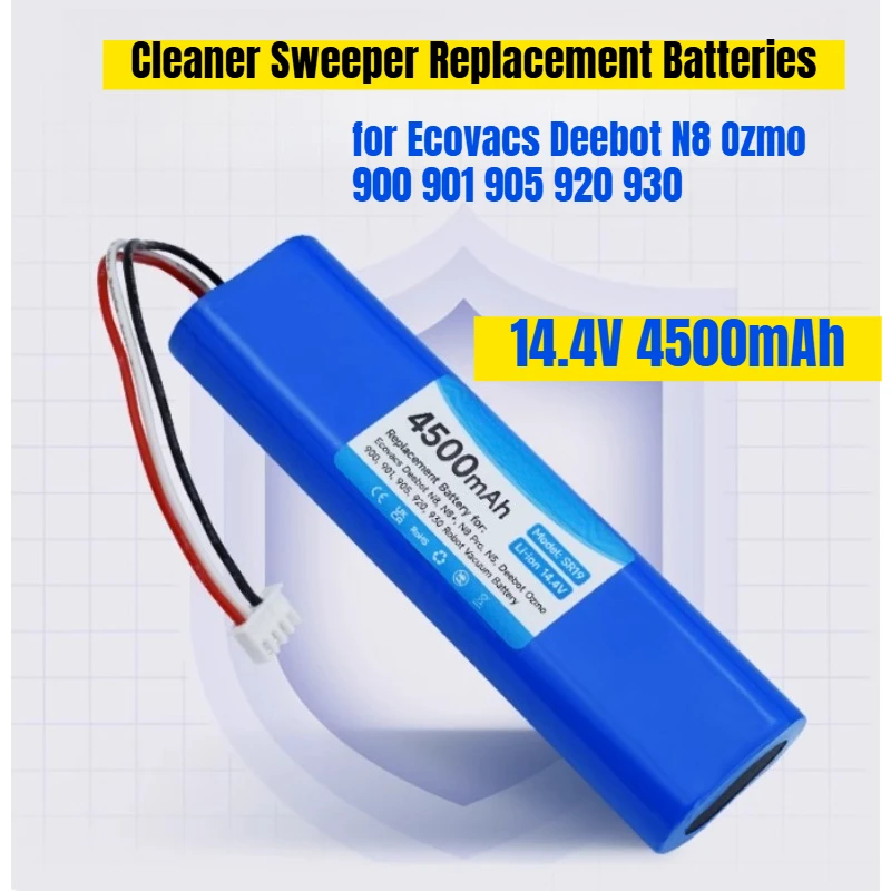 

New 14.4V 4500mAh Li-ion Vacuum Cleaner Sweeper Replacement Batteries for Ecovacs Deebot N8 Ozmo 900 901 905 920 930