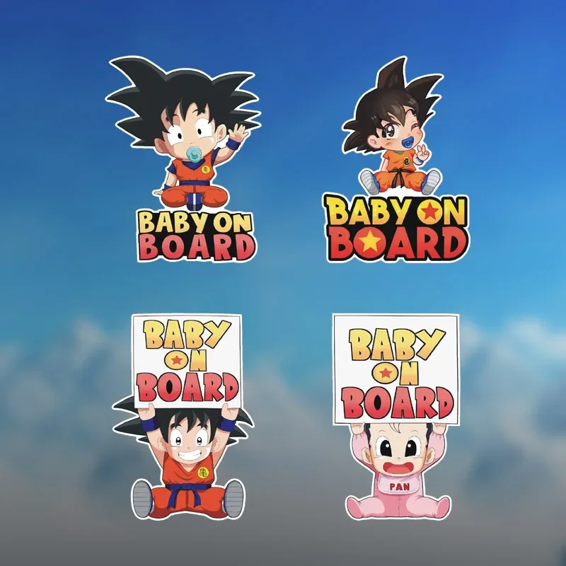 Cute Dragon Ball Stickers Creative Son Goku Car Rear Window Warning Car Stickers Anime Surrounding Motorcycle Scratch Stickers